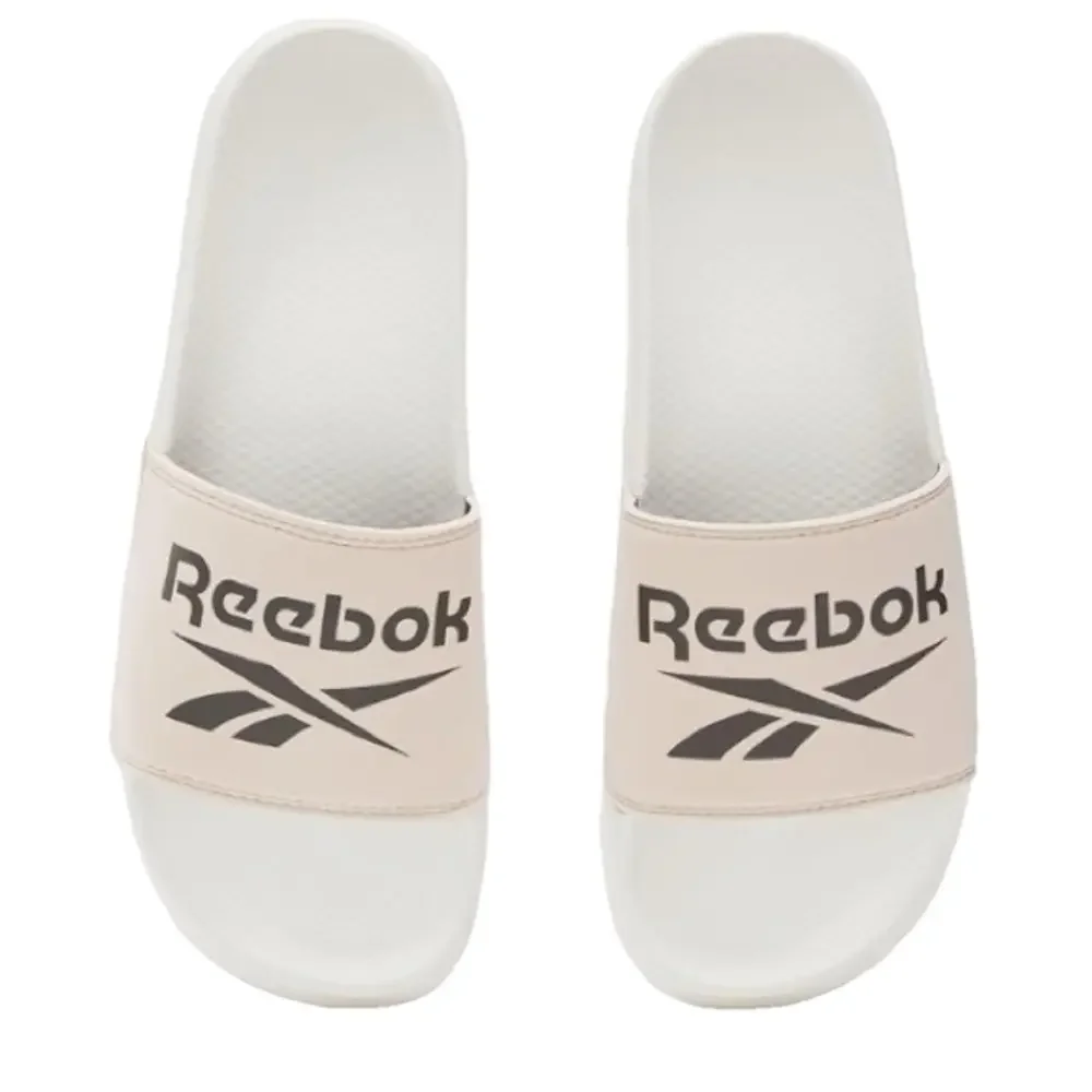 REEBOK Fulgere Slide Sandal Chalk Soft Ecru Black Logo Mens 11 Womens 12 NWT